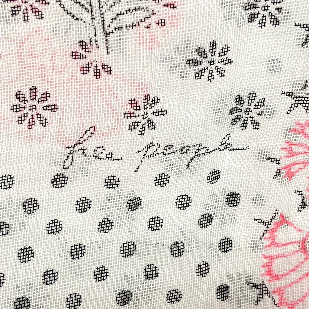 Free People Reusable‎ Shopping Tote Mesh Bag XL Boho Pink Floral Lightweight